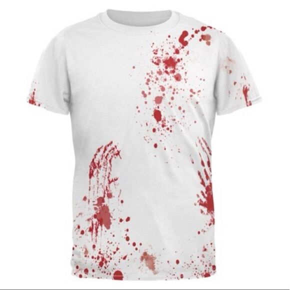 Blood Splatter Halloween Costume Shirt - Picture 1 of 6